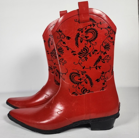 roper Shoes - Roper Women's Western Red Cowgirl Rain Boots Size 11